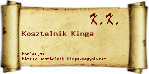 Kosztelnik Kinga névjegykártya